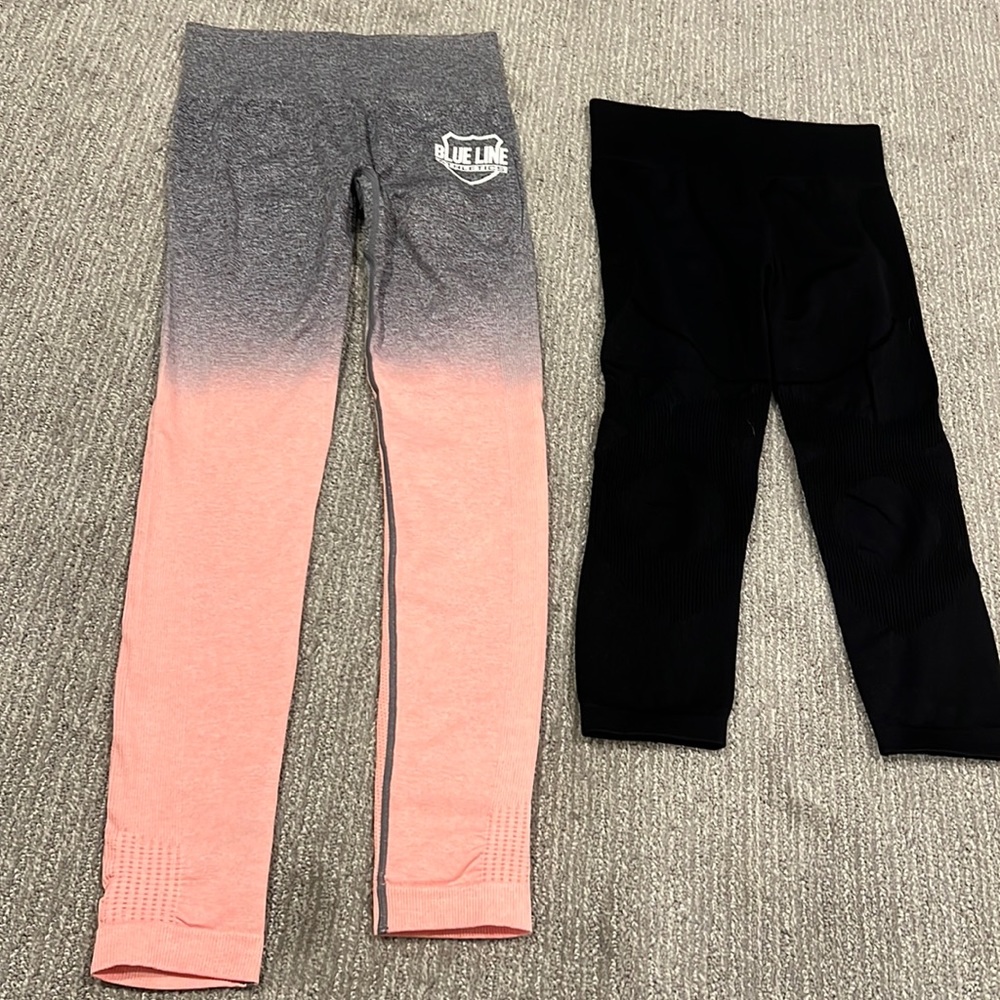 Blue line athletic leggings